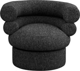 Valentina Black Linen Textured Fabric Accent Swivel Chair 570Black Meridian Furniture