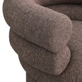 Valentina Brown Linen Textured Fabric Accent Swivel Chair 570Brown Meridian Furniture