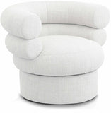Valentina Cream Linen Textured Fabric Accent Swivel Chair 570Cream Meridian Furniture