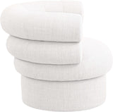 Valentina Cream Linen Textured Fabric Accent Swivel Chair 570Cream Meridian Furniture