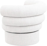 Valentina Cream Linen Textured Fabric Accent Swivel Chair 570Cream Meridian Furniture