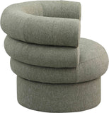 Valentina Green Linen Textured Fabric Accent Swivel Chair 570Green Meridian Furniture