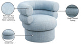 Valentina Light Blue Linen Textured Fabric Accent Swivel Chair 570LtBlu Meridian Furniture