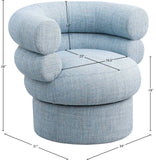 Valentina Light Blue Linen Textured Fabric Accent Swivel Chair 570LtBlu Meridian Furniture