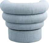 Valentina Light Blue Linen Textured Fabric Accent Swivel Chair 570LtBlu Meridian Furniture