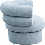 Valentina Light Blue Linen Textured Fabric Accent Swivel Chair 570LtBlu Meridian Furniture