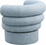 Valentina Light Blue Linen Textured Fabric Accent Swivel Chair 570LtBlu Meridian Furniture