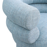 Valentina Light Blue Linen Textured Fabric Accent Swivel Chair 570LtBlu Meridian Furniture