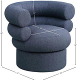 Valentina Dark Navy Linen Textured Fabric Accent Swivel Chair 570Navy Meridian Furniture
