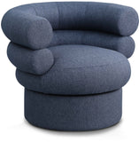 Valentina Dark Navy Linen Textured Fabric Accent Swivel Chair 570Navy Meridian Furniture