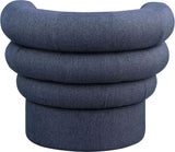 Valentina Dark Navy Linen Textured Fabric Accent Swivel Chair 570Navy Meridian Furniture