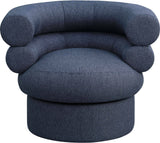 Valentina Dark Navy Linen Textured Fabric Accent Swivel Chair 570Navy Meridian Furniture