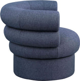 Valentina Dark Navy Linen Textured Fabric Accent Swivel Chair 570Navy Meridian Furniture