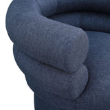 Valentina Dark Navy Linen Textured Fabric Accent Swivel Chair 570Navy Meridian Furniture