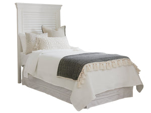Lexington Tommy Bahama Home Royal Palm Louvered Headboard - Elegant Coastal Design In Shell White Finish For Timeless Style Caribbean Sands  570-141hb