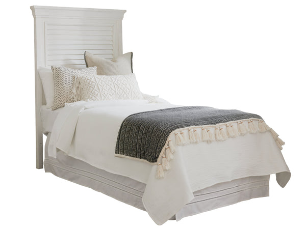 Lexington Tommy Bahama Home Royal Palm Louvered Headboard - Elegant Coastal Design In Shell White Finish For Timeless Style Caribbean Sands  570-141hb