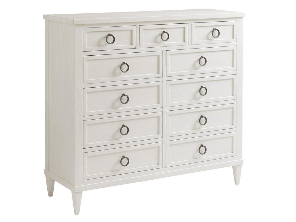 Lexington Tommy Bahama Home Pinecrest Coastal Gentleman’S Chest: Elegant Storage Solution With 11 Drawers In Shell White Finish Caribbean Sands  570-329