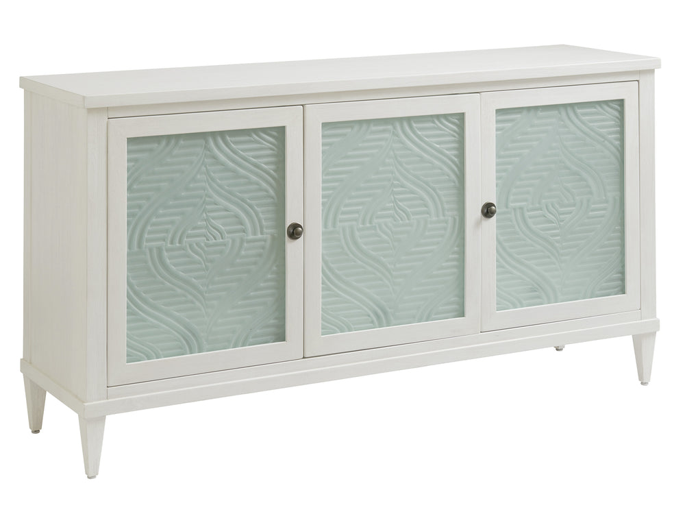Lexington Tommy Bahama Home Turtle Coastal Living Buffet With Textured Glass Doors, Adjustable Shelves & Dimmable Led Lighting Caribbean Sands  570-852