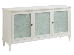 Lexington Tommy Bahama Home Turtle Coastal Living Buffet With Textured Glass Doors, Adjustable Shelves & Dimmable Led Lighting Caribbean Sands  570-852
