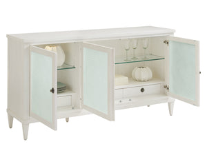 Lexington Tommy Bahama Home Turtle Coastal Living Buffet With Textured Glass Doors, Adjustable Shelves & Dimmable Led Lighting Caribbean Sands  570-852