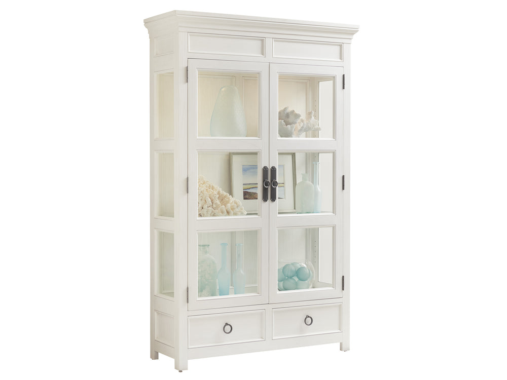 Lexington Tommy Bahama Home Sanctuary Curio China Cabinet - Elegant Coastal Design With Glass Doors, Adjustable Shelves & Led Lighting Caribbean Sands  570-864