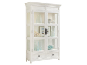 Lexington Tommy Bahama Home Sanctuary Curio China Cabinet - Elegant Coastal Design With Glass Doors, Adjustable Shelves & Led Lighting Caribbean Sands  570-864