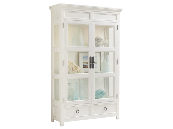 Lexington Tommy Bahama Home Sanctuary Curio China Cabinet - Elegant Coastal Design With Glass Doors, Adjustable Shelves & Led Lighting Caribbean Sands  570-864
