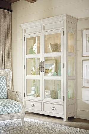 Lexington Tommy Bahama Home Sanctuary Curio China Cabinet - Elegant Coastal Design With Glass Doors, Adjustable Shelves & Led Lighting Caribbean Sands  570-864