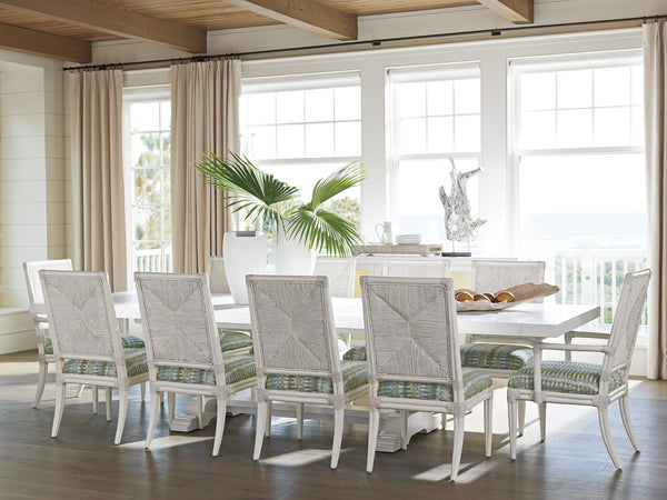 Lexington Tommy Bahama Home Regatta Coastal Chair - Elegant Rattan And Mahogany Design With Performance Upholstery For Relaxed Living Caribbean Sands  570-880-40