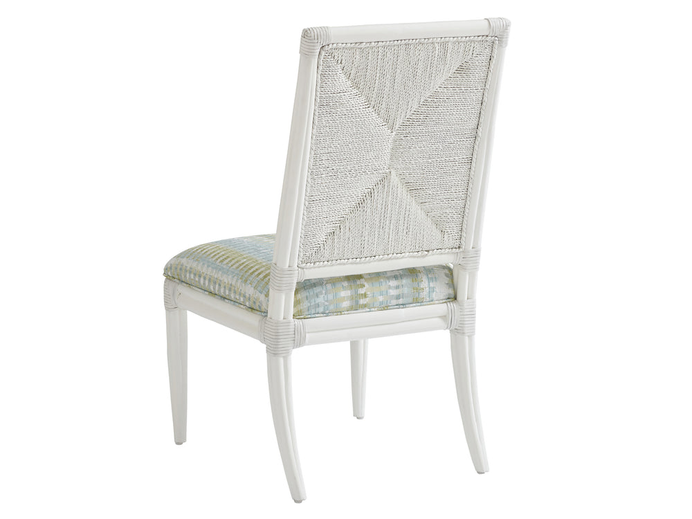 Lexington Tommy Bahama Home Regatta Coastal Chair - Elegant Rattan And Mahogany Design With Performance Upholstery For Relaxed Living Caribbean Sands  570-880-40