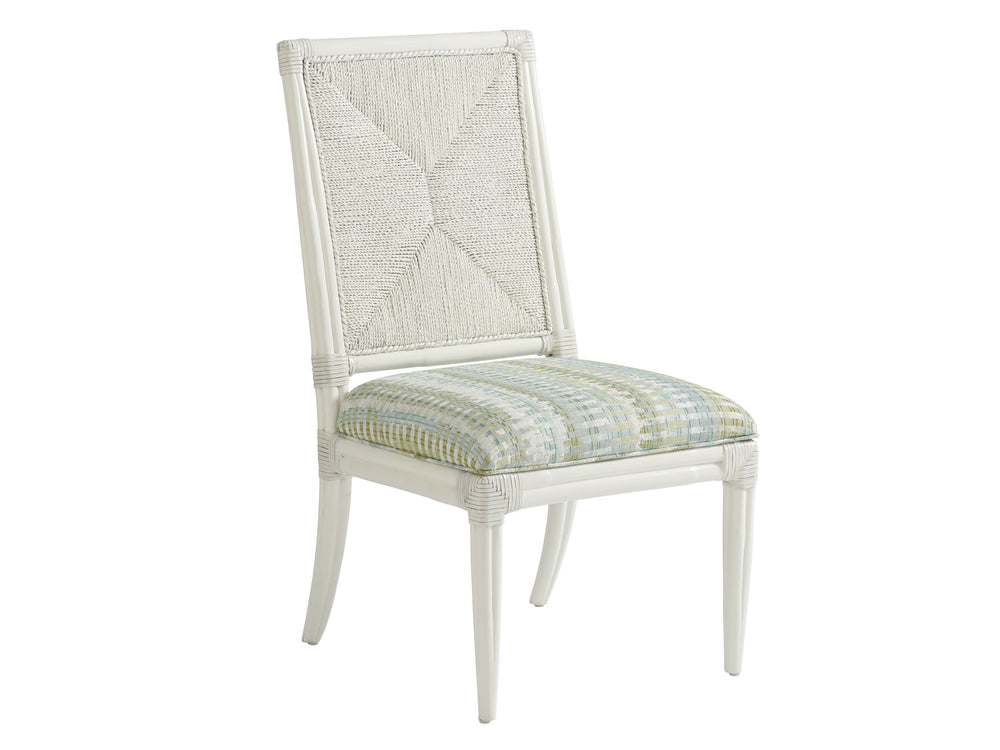 Lexington Tommy Bahama Home Regatta Coastal Chair - Elegant Rattan And Mahogany Design With Performance Upholstery For Relaxed Living Caribbean Sands  570-880-40