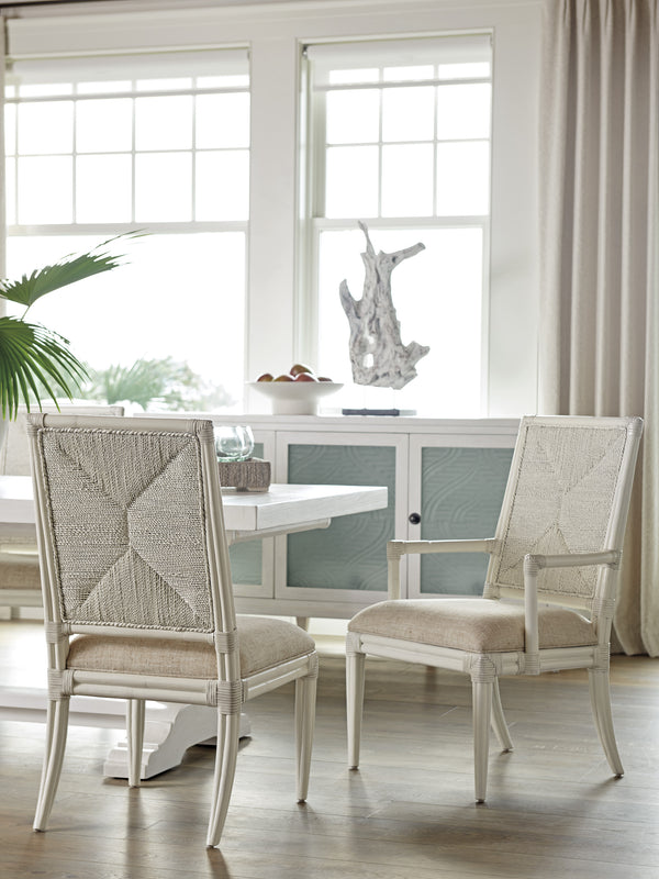 Lexington Tommy Bahama Home Regatta Coastal Elegance Armchair – Crafted From Mahogany With Woven Textures, Ideal For Relaxed Living Caribbean Sands  570-881-40