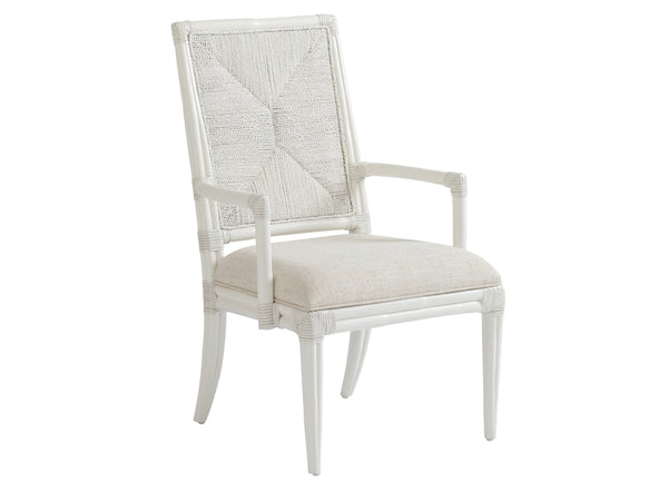 Lexington Tommy Bahama Home Regatta Coastal Elegance Armchair – Crafted From Mahogany With Woven Textures, Ideal For Relaxed Living Caribbean Sands  570-881-01