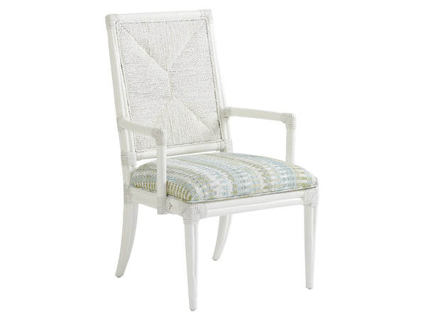 Lexington Tommy Bahama Home Regatta Coastal Elegance Armchair – Crafted From Mahogany With Woven Textures, Ideal For Relaxed Living Caribbean Sands  570-881-40