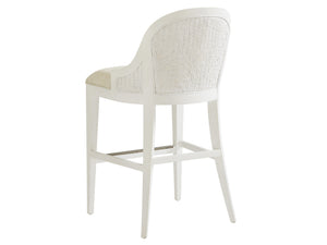 Lexington Tommy Bahama Home Lantana Coastal Bar Stool - Relaxed Elegance With Woven Materials & Mahogany In Shell White Finish Caribbean Sands  570-896-01