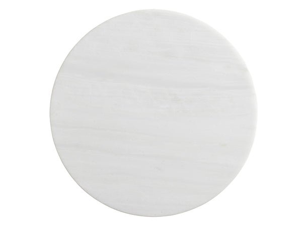 Lexington Tommy Bahama Home Turnberry Chairside Table - Coastal Elegance With White Santa Cruz Marble Top And Aged Pewter Base Caribbean Sands  570-950