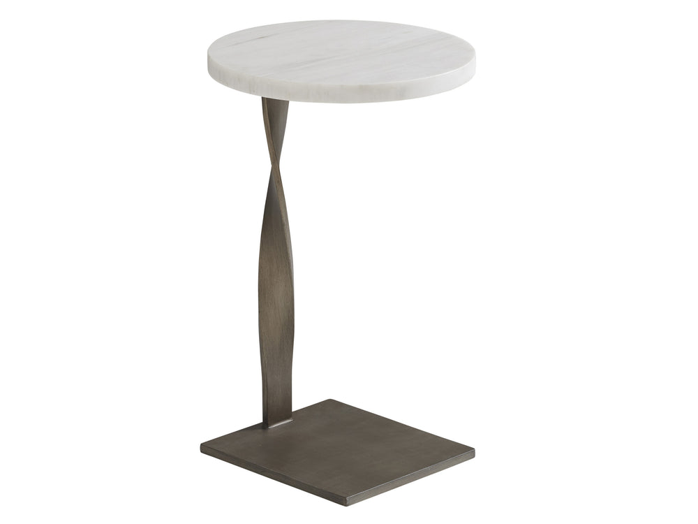 Lexington Tommy Bahama Home Rockville Coastal Martini Table With Aged Pewter Base And White Leathered Santa Cruz Marble Top Caribbean Sands  570-951