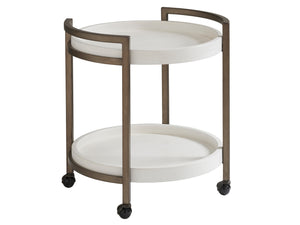 Lexington Tommy Bahama Home Osprey Coastal End Table With Gallery Trays And Antique Brass Casters For Stylish Living Spaces Caribbean Sands  570-960