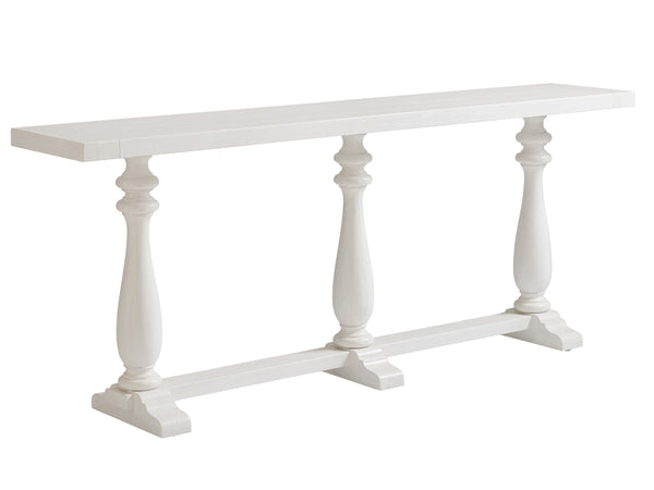 Lexington Tommy Bahama Home River Oaks Console - Coastal Elegance With Planked Top Design And Decorative Legs For Refined Spaces Caribbean Sands  570-967