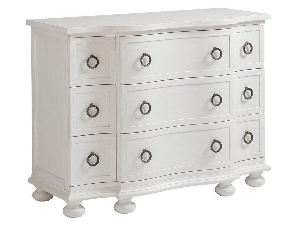 Lexington Tommy Bahama Home Mc Alister Hall Chest - Serpentine Front With Nine Drawers For Stylish Coastal Living Spaces Caribbean Sands  570-973