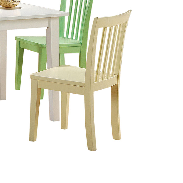 English Elm Rory Multi-Color 5-Piece Kids Table and Chairs Set — Vibrant Slat-Back Design, Durable Hardwood Playroom Fun B062P344900