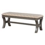 OSP Home Furnishings Monaco 48" Bench Grey Geo/Antique Grey