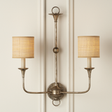 Natural Grasscloth Drum Chandelier Shade