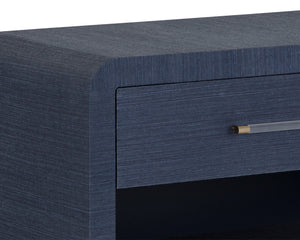 Sunpan Atherton Nightstand - Modern Global Design with Rich Texture, Soft-Closing Drawers & Unique Character Indigo
