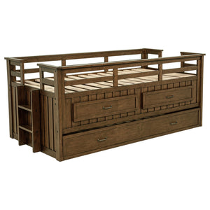 English Elm Starboard Twin Storage Bed with Trundle Pine Frame Cabin Style Kids Room B062S01721