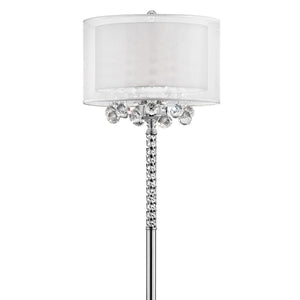 English Elm 62.5" Moiselle Floor Lamp with Silver Crystal Accents, 62.5" Tall Elegant Metal Base & Shade B072116226