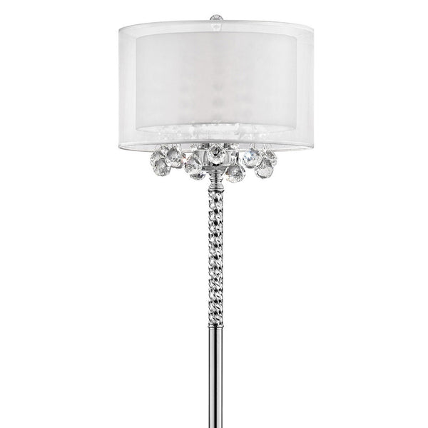 English Elm 62.5" Moiselle Floor Lamp with Silver Crystal Accents, 62.5" Tall Elegant Metal Base & Shade B072116226
