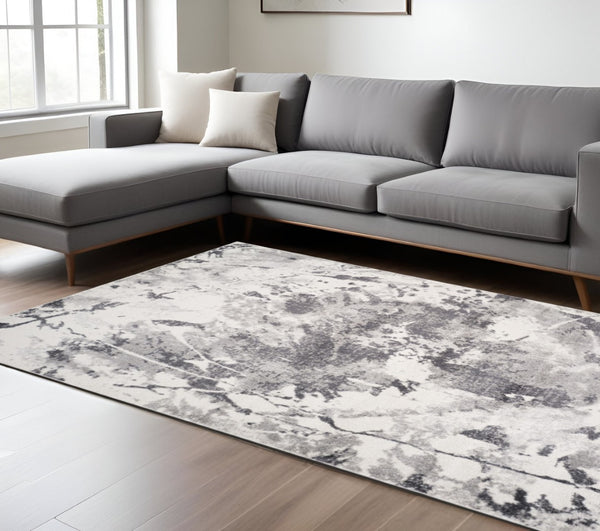 HomeRoots 4' Striped Wool Area Rug in Ivory, Gray & Black – Hand-Woven Artisan Design for Cozy Spaces 8' X 10' 571000