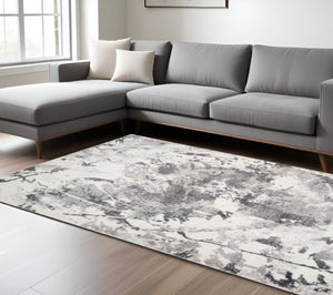 HomeRoots 4' Striped Wool Area Rug in Ivory, Gray & Black – Hand-Woven Artisan Design for Cozy Spaces 9' X 12' 571001