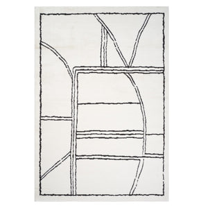 HomeRoots 4' Striped Wool Area Rug in Ivory, Gray & Black – Hand-Woven Artisan Design for Cozy Spaces 5' X 7' 571009